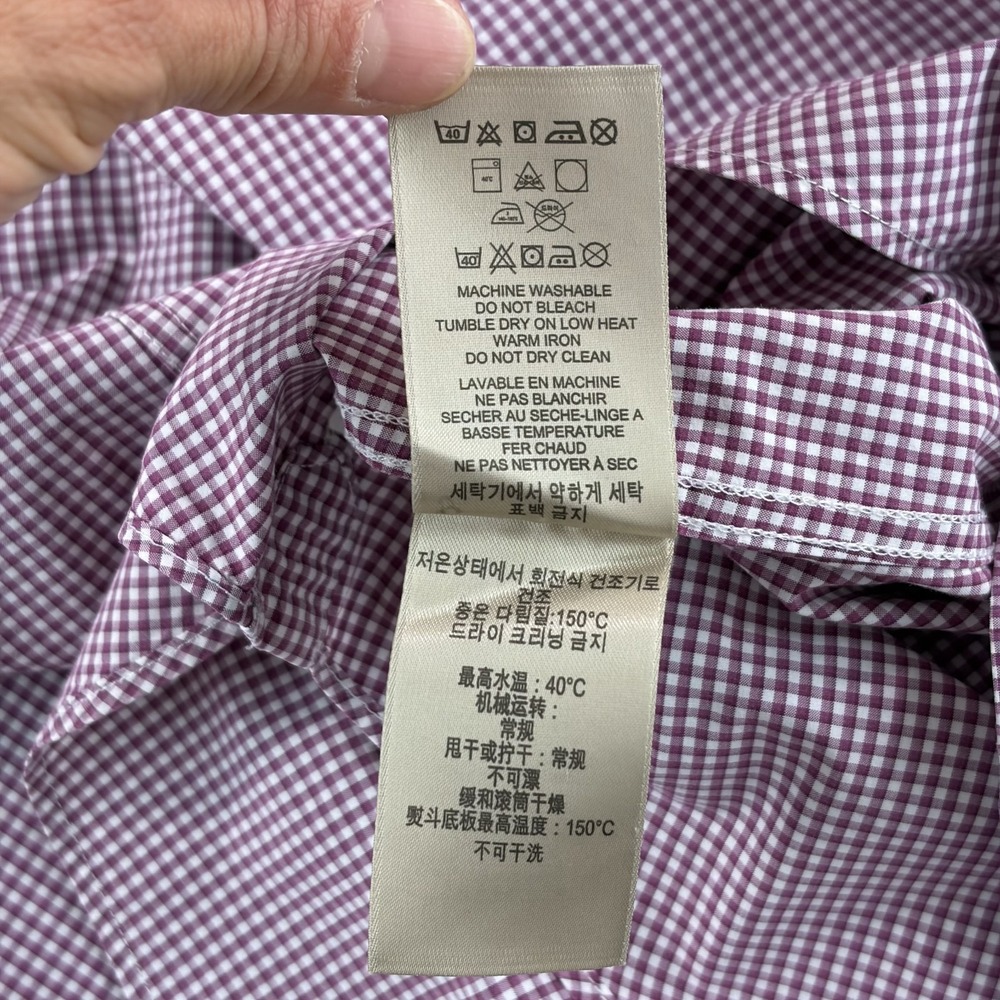 BURBERRY Brit Chest Logo Flip Cuffs Shirt in Wine Nova Check Men XL Designer - Picture 11 of 13